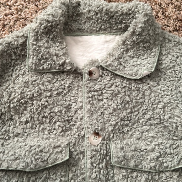 Moss green Sherpa shacket - Picture 2 of 6